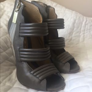 LAMB olive green leather booties. Size 7.5